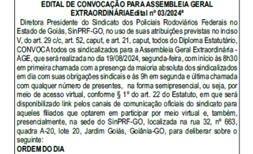 CONVOCAÇÃO AGE - 19/08/2024