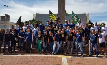 SinPRF-GO participa de manifestação contra a Reforma da Previdência